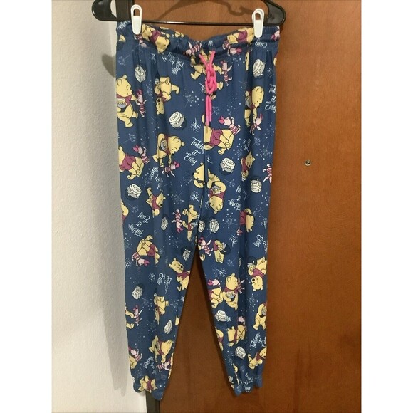 Disney Girls Pooh Bear Piglet Sleep Lounge Pants Large 12/14 New Without Tags - Picture 1 of 4